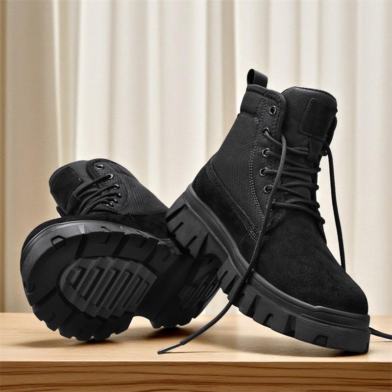 Men's Ankle Boots Genuine Leather Short Boots Retro Snow boots Warm Casual Plush Shoes