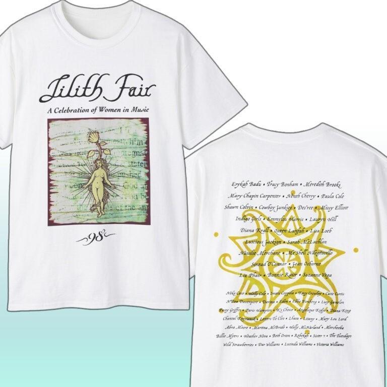Ретро Винтаж 1997 Lilith Fair Унисекс Футболка Двусторонняя Унисекс Футболка XL