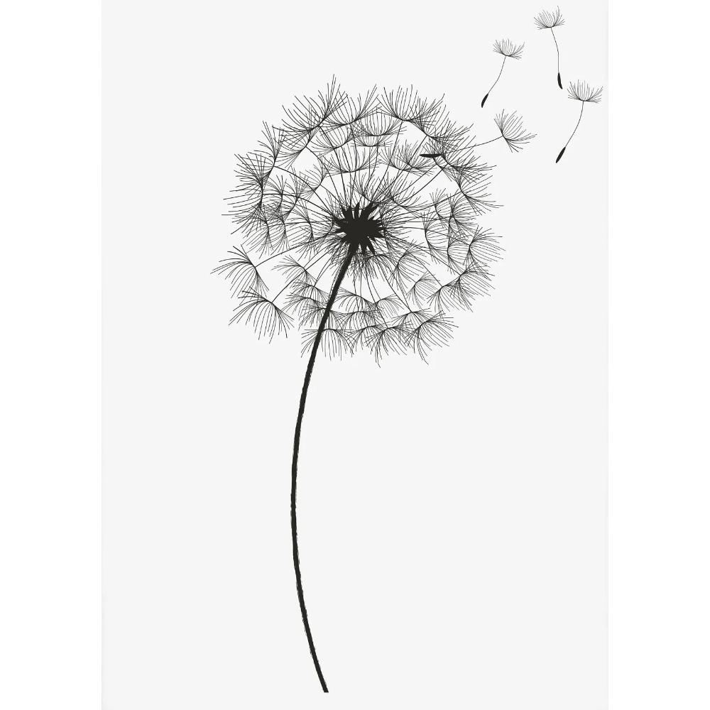 Feather Tree Neutral Dandelion Poster Minimalist Botanical Canvas Painting Print Wall Art Picture for Living Room Home Decor