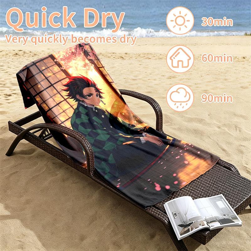 Akaza Demon Slayer Beach towels also serve as bath towels summer essential a musthave for the outdoors the beach and the pool