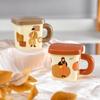High Value Style Square Ceramic Mug with Lid Dustproof Office Couple Girl Drinking Water Cup for Home
