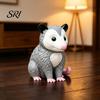 Opossum-Dekoration für die Terrasse 3D-gedruckte Statue, Realistische Tier-Dekorationsfigurine, Lebendiger Ausdruck Bauernhaus-Regal-Zubehör Details Saisonal