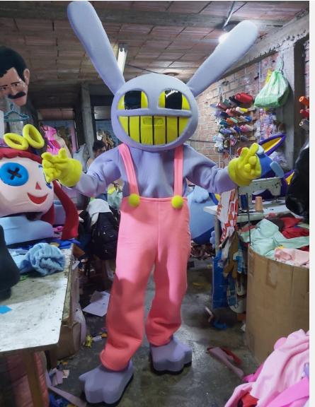 New Adult Hot Sale Foam Cute Bunny Rabbit Cartoon Mascot Costume Plush Christmas Fancy Dress Halloween Mascot Costume S