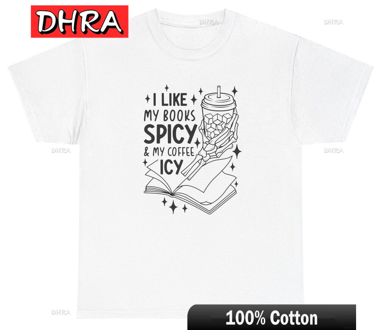 I Like My Books Spicy and My Coffee Icy Shirt Smut Book Coffee Lover Bookish Tee Clothing Retro Tops Daily Wear Unisex TShirt S