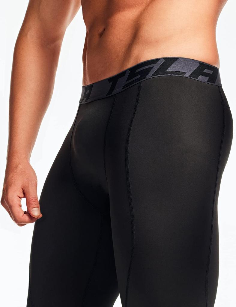 Tesla Compression Tights and Running Cold Weather Long Men's Fleece-Lined [Stretchable, Warm, Cold-Wearing] Sportswear, Leggings, Innerwear, Wear,