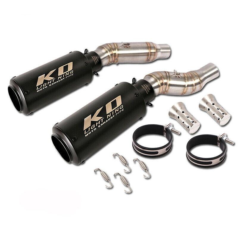 For Kawasaki Z1000 2010-2020 Z1000SX 2010-2019 Motorcycle Exhaust System Left Right Side Mid Pipe Muffler Tube Stainless Steel
