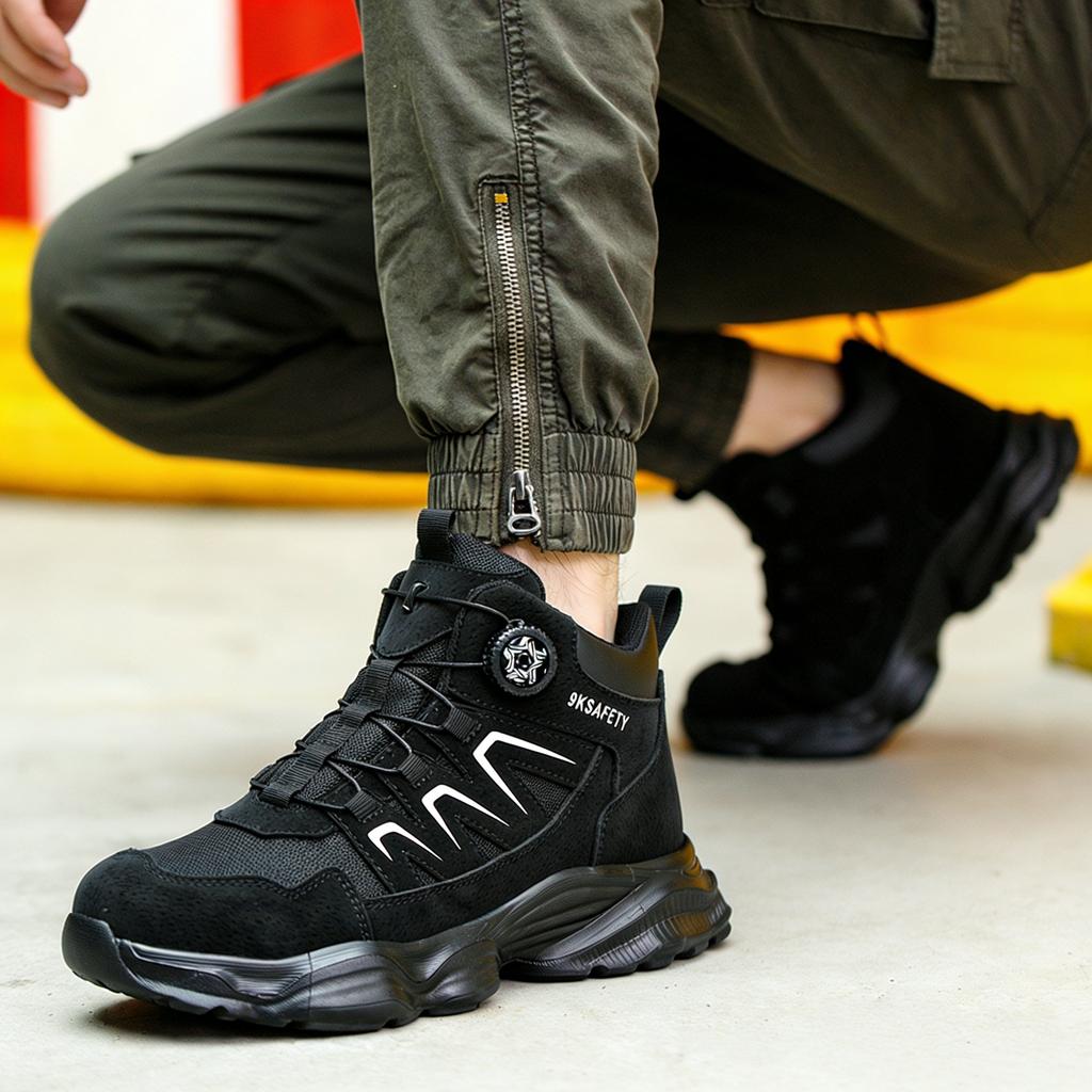 Anti-Smash Anti-Puncture Fashion Sneaker Safety Shoes For Men Men's Work Shoes NO Slip Construction Working Boots Steel Toe Shoe