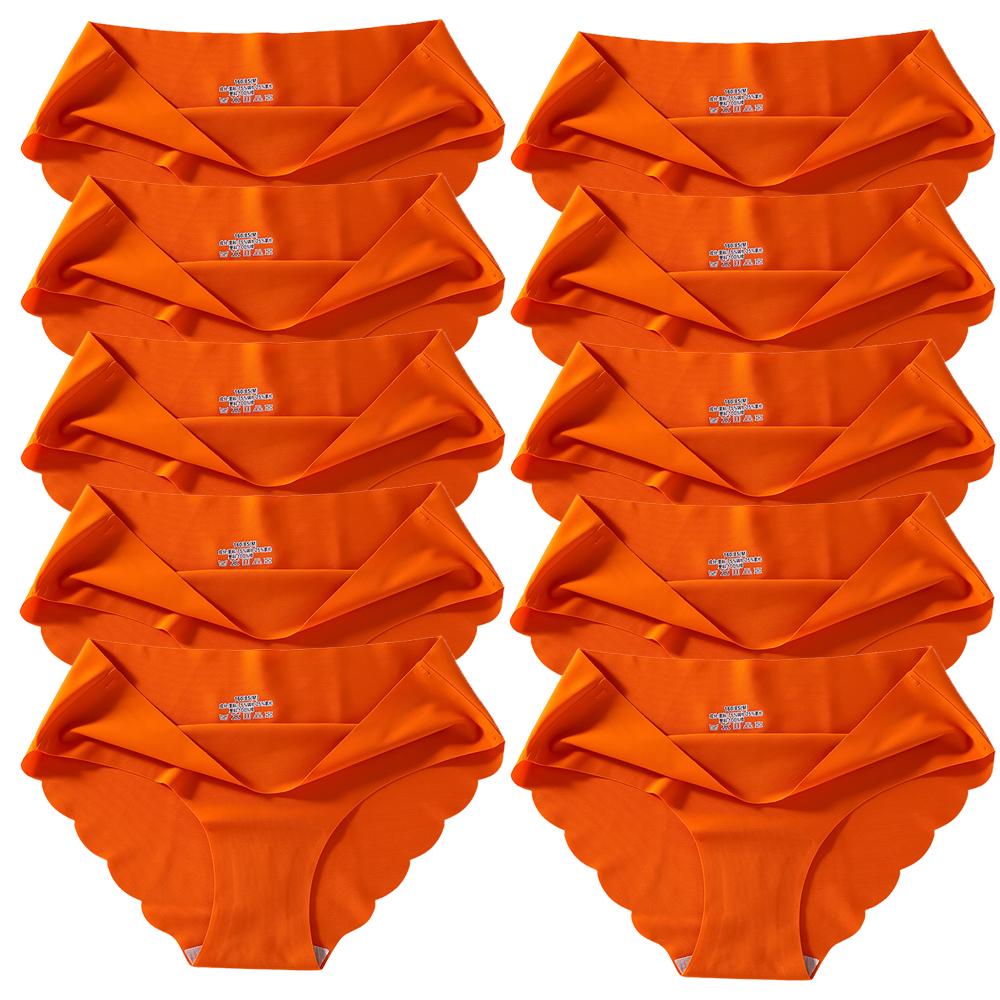 Seamless Silk Panties Women Underwear Sexy Female Underpants Briefs Woman Lingerie Underwear Ice Silk 10 Pcs/Set