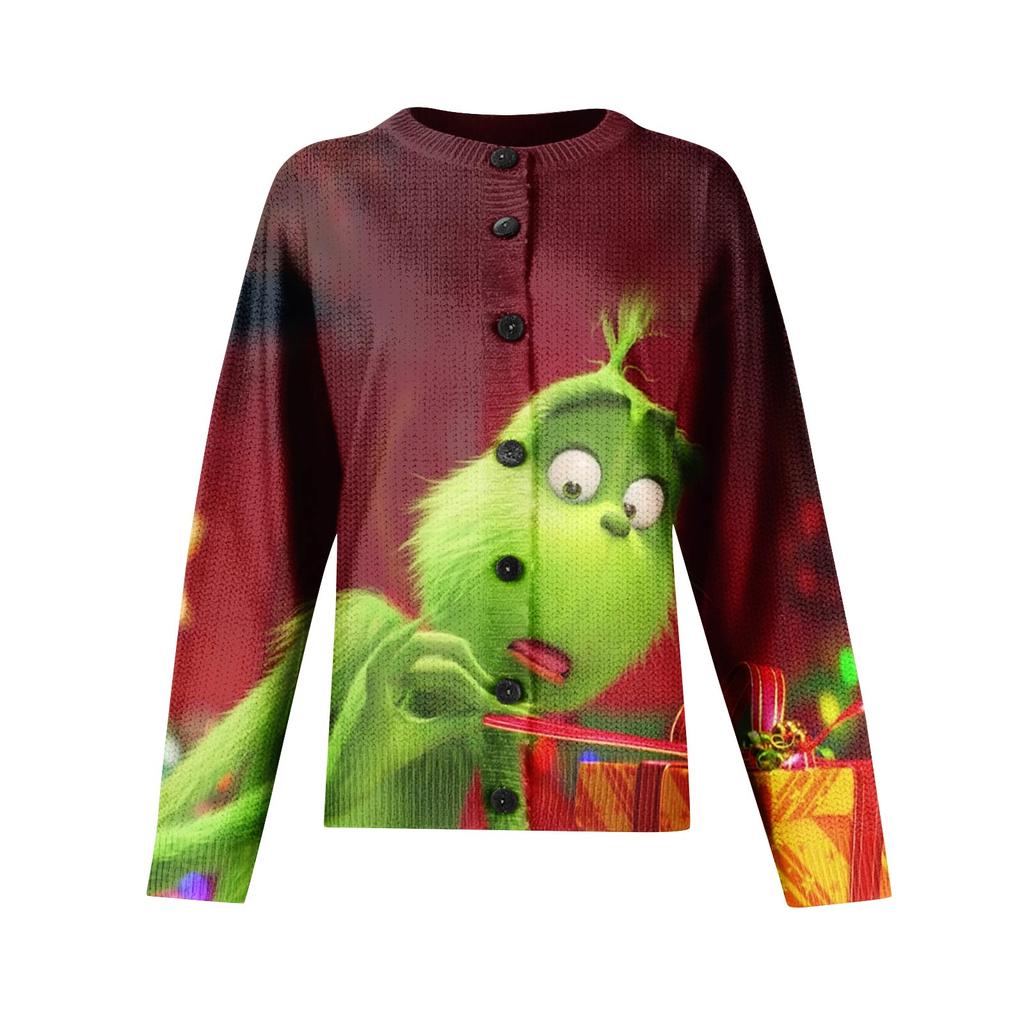 Dame Julegenser Søt Morsom Julegenser Høst Og Vinter Langermet Strikket Genser