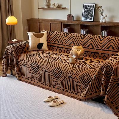 Luxury Style Chenille Sofa Towel With Tassels Double-side For Living Room Camping Picnic Large Blanket Leisure Relax Beach Towel