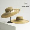 Handmade Raffia Straw Hat, Large Brim & Flat Top - Beach Vacation Trend & Sun Protection