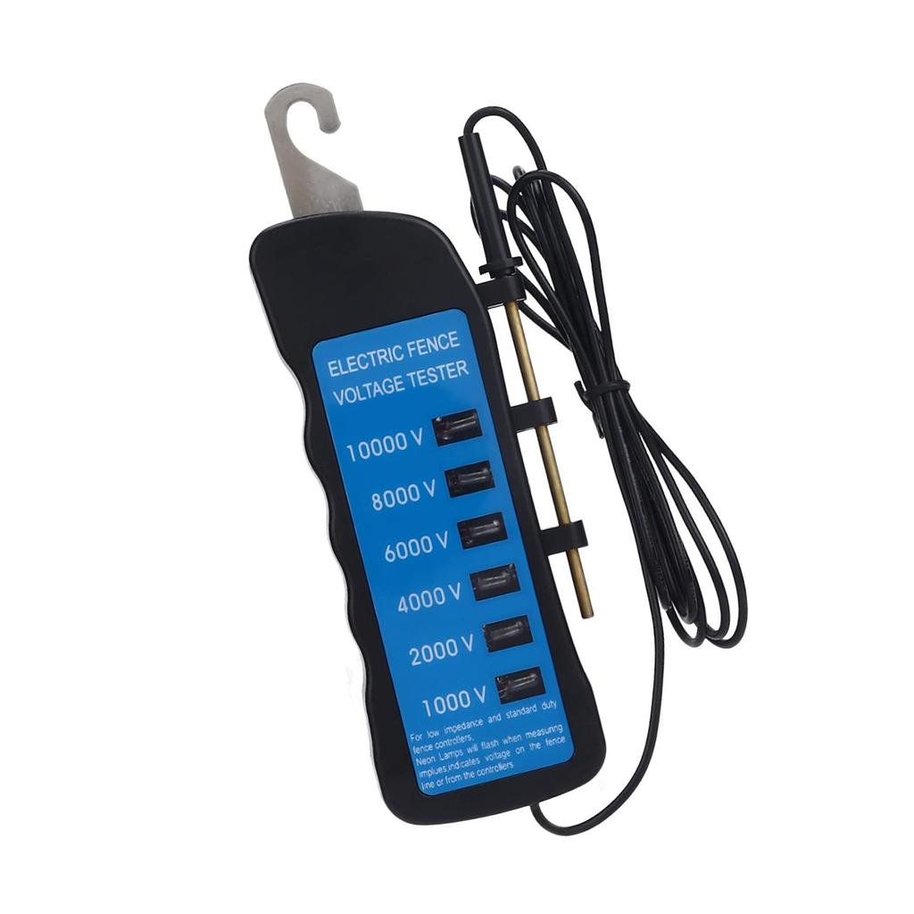 Einfach zu tragen Wasserdichter Elektrozaun-Elektrotester 10000V mit 6 LED-Anzeigen ABS-Gerät für Metalldraht & Vieh