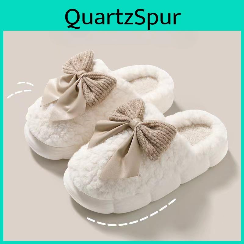 Anti Ladies Home Slip Warm And Cute Plush Bow Bag With Cotton Mop