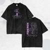 Frieren Anime Acid Washed Oversize T-shirt Fern Anime Unisex High Quality Oversized T-shirt High-end Luxury Couples High Quality