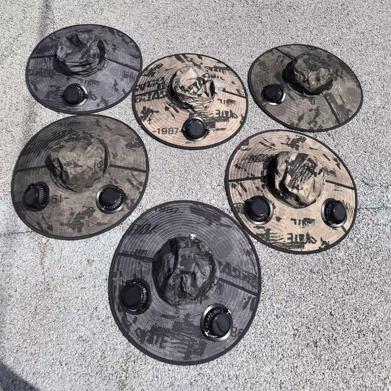 Solar Powered Fan Hat Men's Summer Outdoor Mountain Climbing Fishing UV Protection Super Wide Brim Sunscreen Fisherman Cap