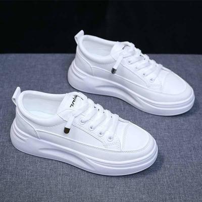 Frühling Leder Obermaterial Kleine Weiße Schuhe Erhöhen Bequeme Plateauschuhe Kleine Weiße Schuhe Weiblich