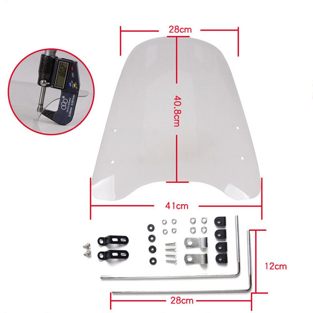 Motorcycle Windshield Adjustable HD Transparent Battery Scooter  Tricycle Windshield Large Wind Splitter Motorcycle Accessories