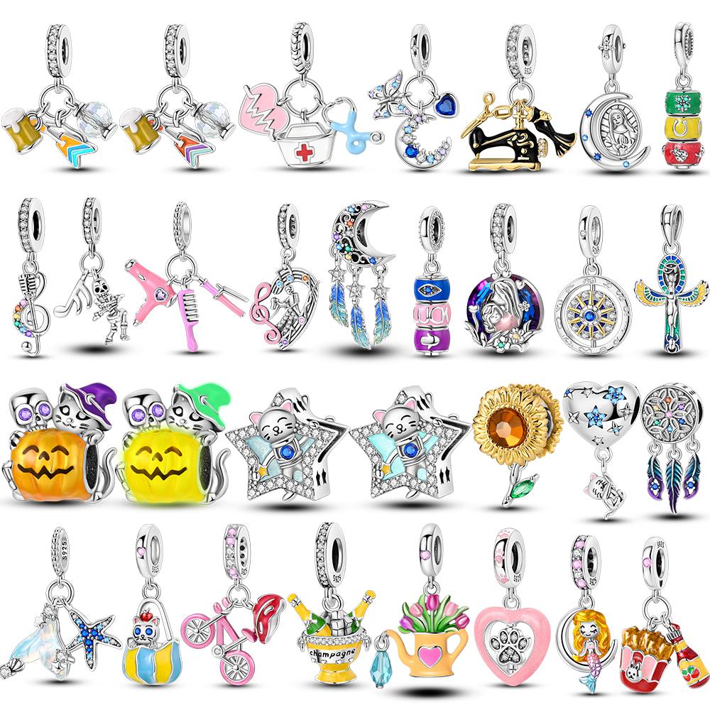 Mula Copper Luminous Dangle Charms Pendant Beads Fit Original Bracelet Necklace Diy Copper Jewelry Gift