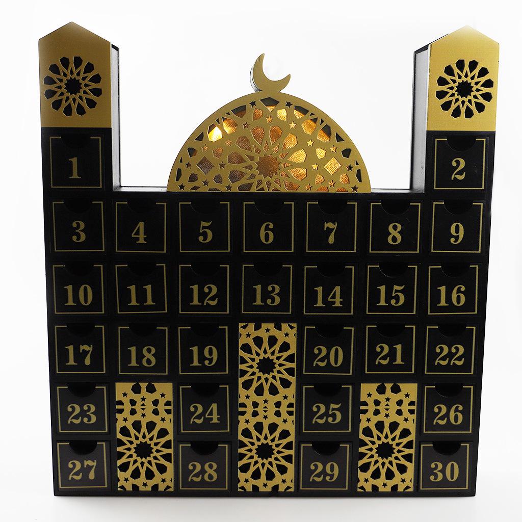 2023 Wooden LED Calendar Castle Ornament: Desktop Countdown & Festival Decor