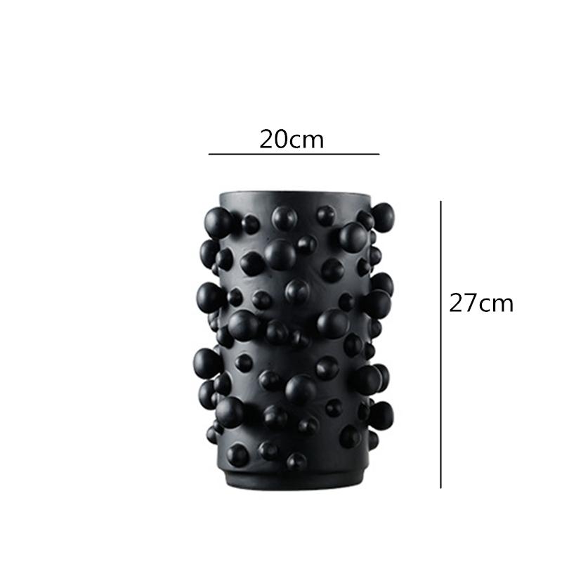 Resin vase Black and White abstract Dots Round irregular bumps Bump Resin crafts ornaments Storage organization Home Decoration