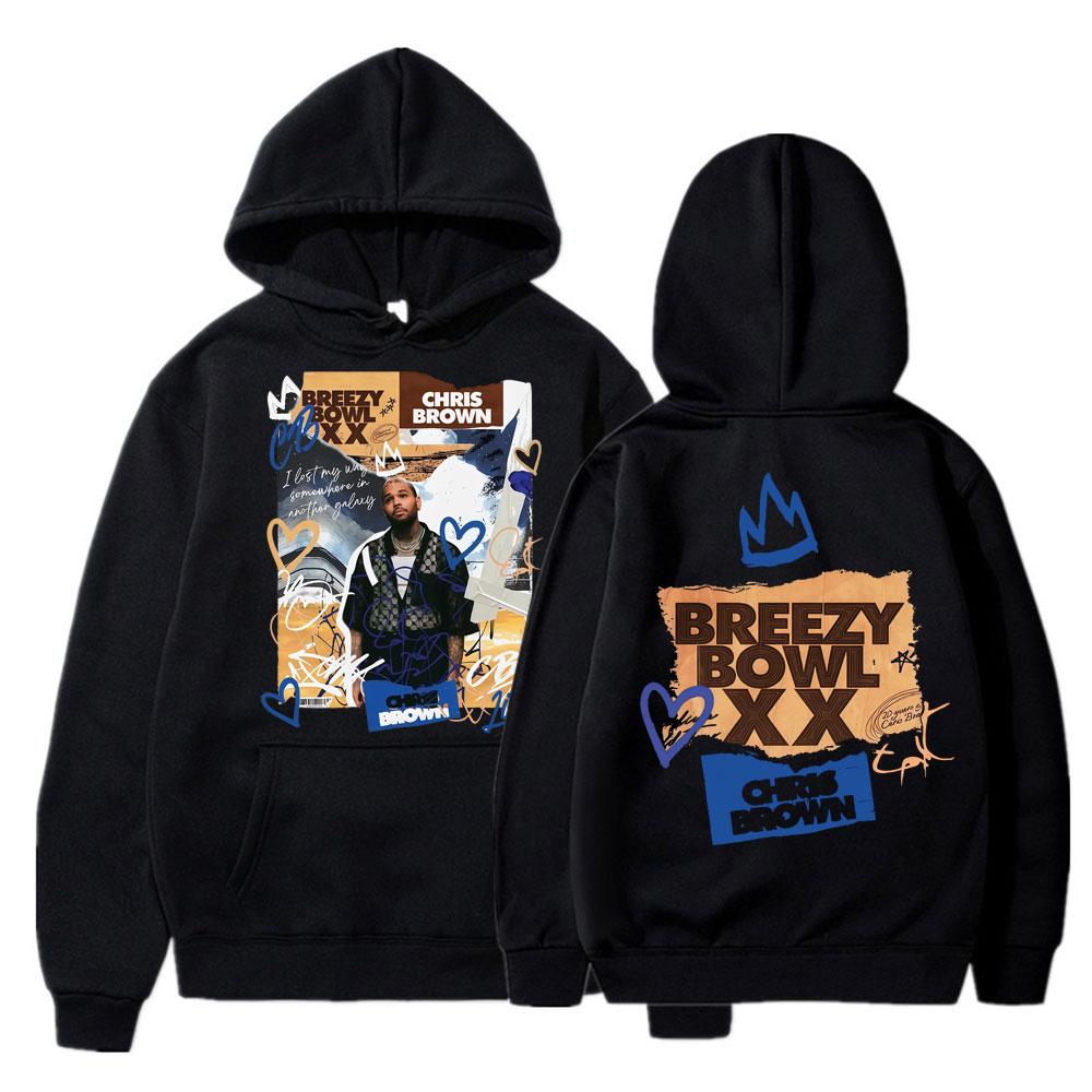 

Chris Brown Breezy Bowl XX 2025 Concert Tour Hoodie Hip Hop Retro Men Women Sweatshirt Oversized Fleece Warm Pullover Streetwear L