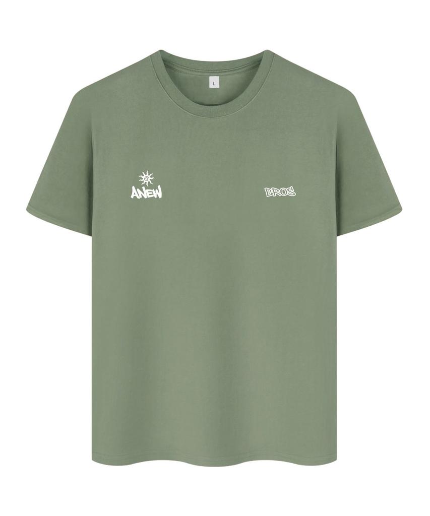 ANEWBROS Twin Logo Oversized Short Sleeve T-Shirt 10 Colors [Anse_9102] (B Type)