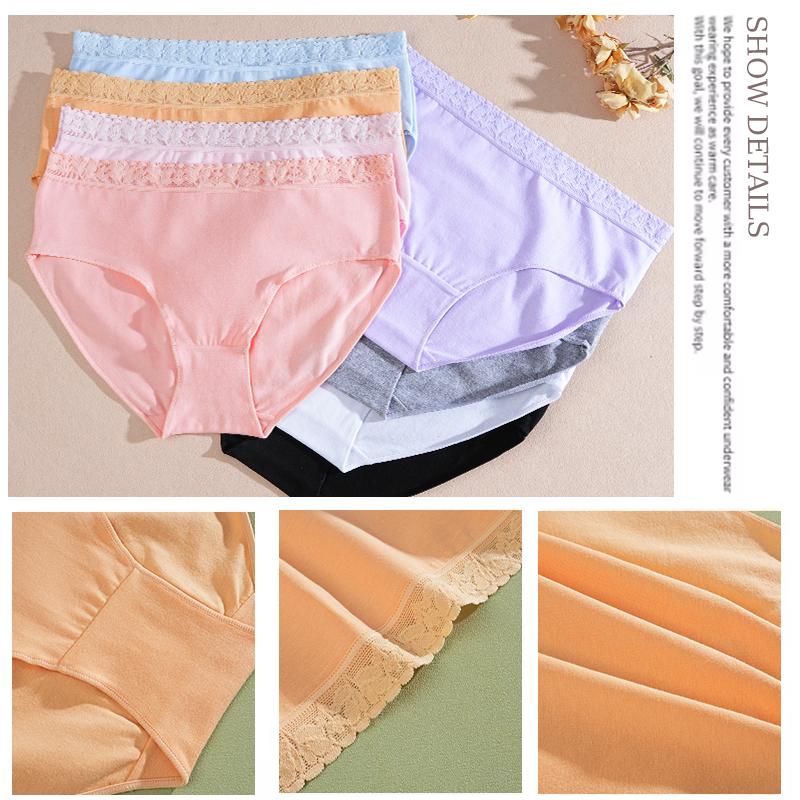3Pcs Women Cotton Lingerie Sexy Soft Fashion Panties Femme Buckle Design Underwear Pantys Underpant Lingerie Lace Intimates S-XL