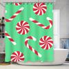 Tu Candy Cane Christmas Shower Curtain Festive Holiday Patterned Bathroom Decor Holiday Vibes Festive Design Modern Style Waterp