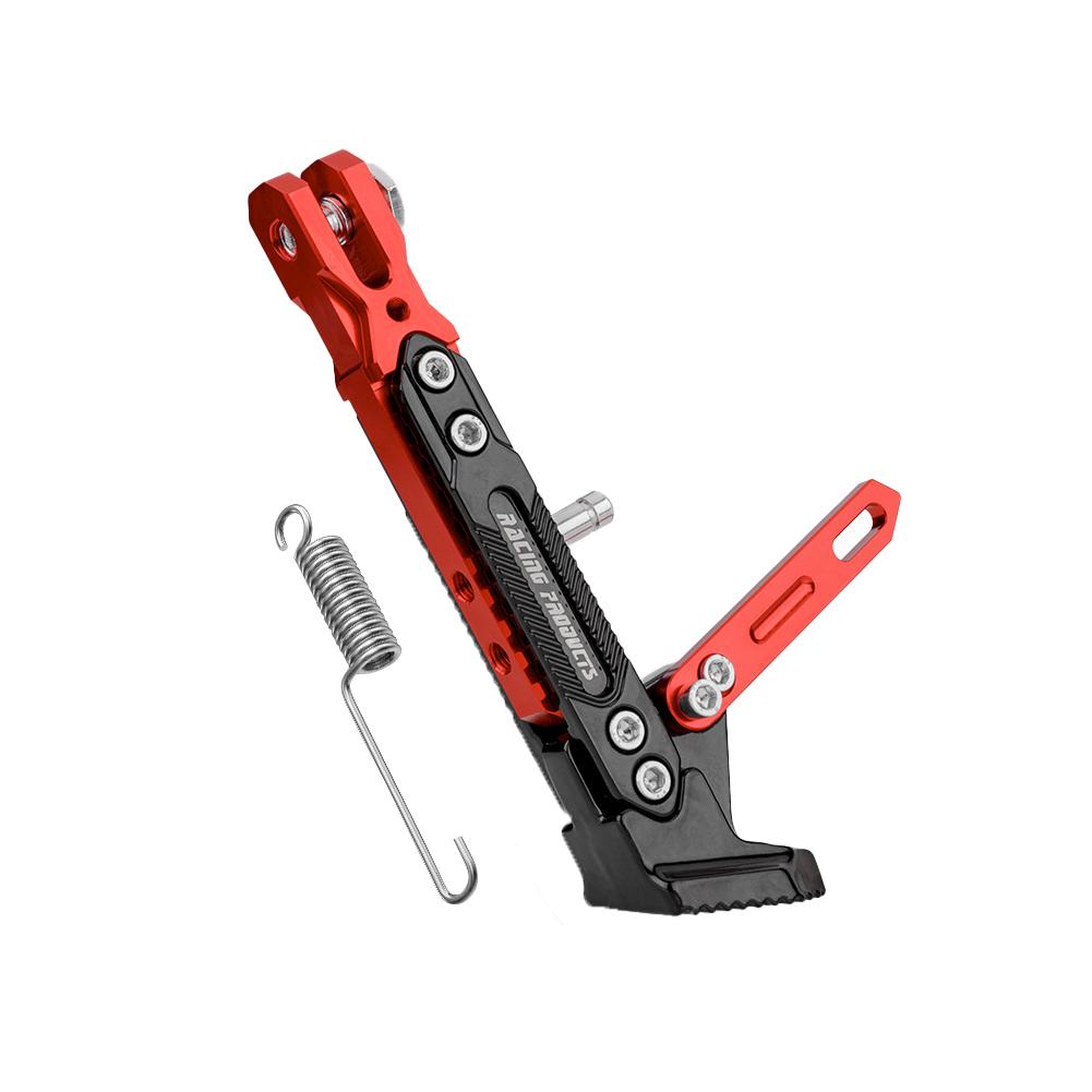 Universal Motorcycle Kickstand, CNC Aluminum Alloy Adjustable Tripod Holder Foot Side Support Stand, Parking Kickstand For Motor Scooter Motorbike