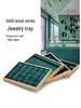 Digu Solid Wood Jewelry Display Tray with 12 Compartments for Rings, Necklaces, and Bracelets