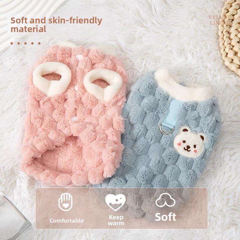 Autumn and winter new warm cute pet dog cat clothes winter warm beetle velvet vest Pet Christmas Clothes