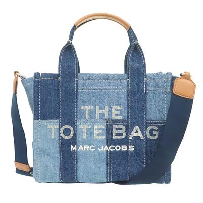 Taske H016M06FA21 Blå Denim Den Denim Grafiske Logo Mini Tote Taske [Marc Jacobs] (Tote Taske) Dame [Mærke] [Vare]