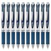 Pentel EnerGel Ballpoint Pen 0.5mm Silver Body BLN75Z-CA Blue Black 10-pack