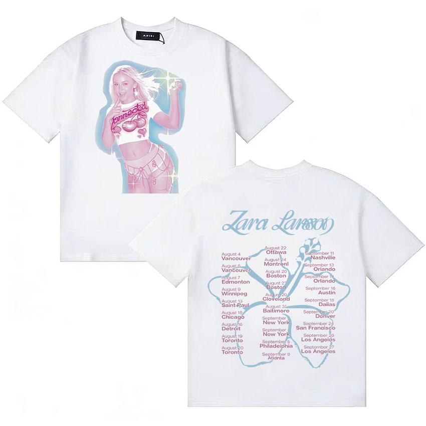Fashion Style Singer Zara Larsson 2026 TShirt Summer Oversized Streetwear Loose Tshirt Unisexs Women Casual Round Neck Comfort Tee