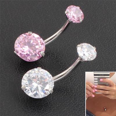 Surgical Steel Navel Rings Crystal Belly Button Ring Bar Piercing Jewelry Beauty