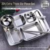 304 Stainless Steel Rectangular Compartment Food Tray