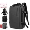 Multifunctional Leather Backpack with Expandable Capacity