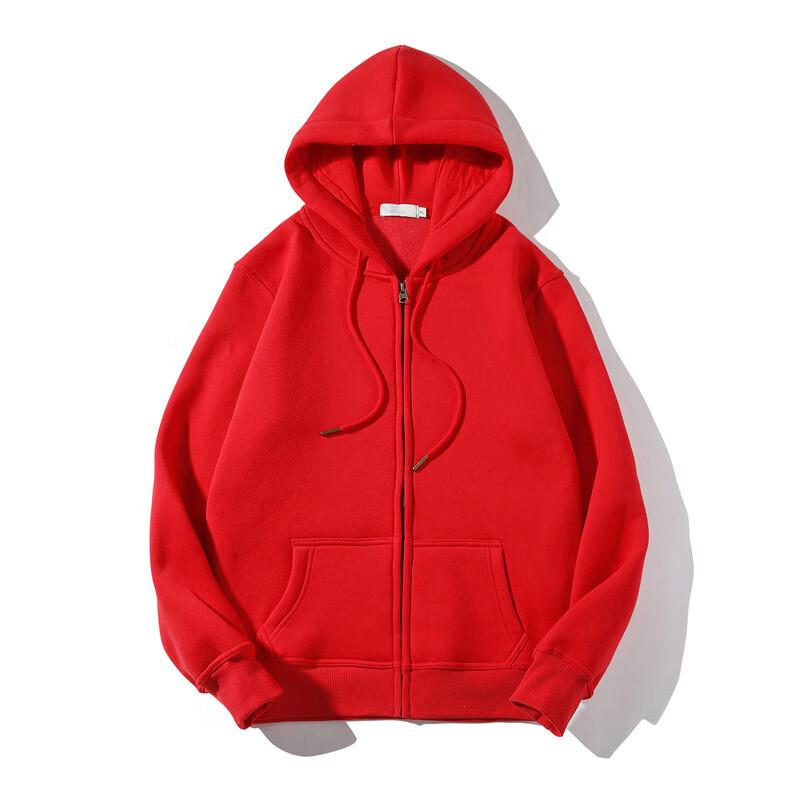 Qisuo Basic Full-Zip Hooded Sweatshirt