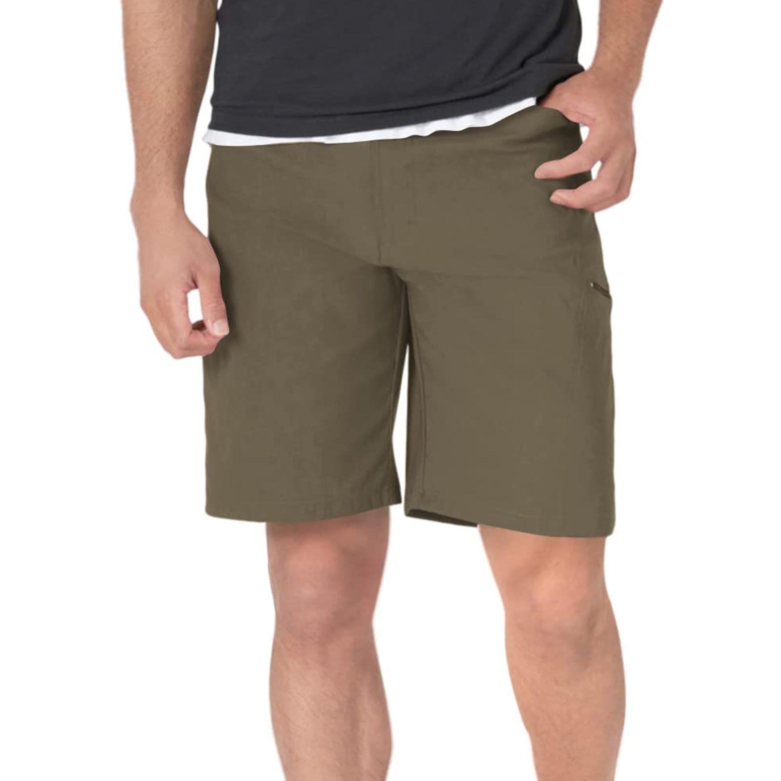 

Мужские шорты-карго, повседневные, однотонные, легкие, летние, для работы на открытом воздухе, с несколькими карманами One Size темно-зеленого