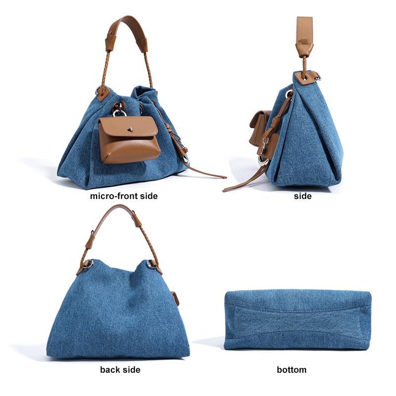 Designer Brand Fashion Women's Denim Handbag Minimalist Crossbody Messenger Lady Pouch Design Tote Shoulder Bag Spring Summer 2026 Collection