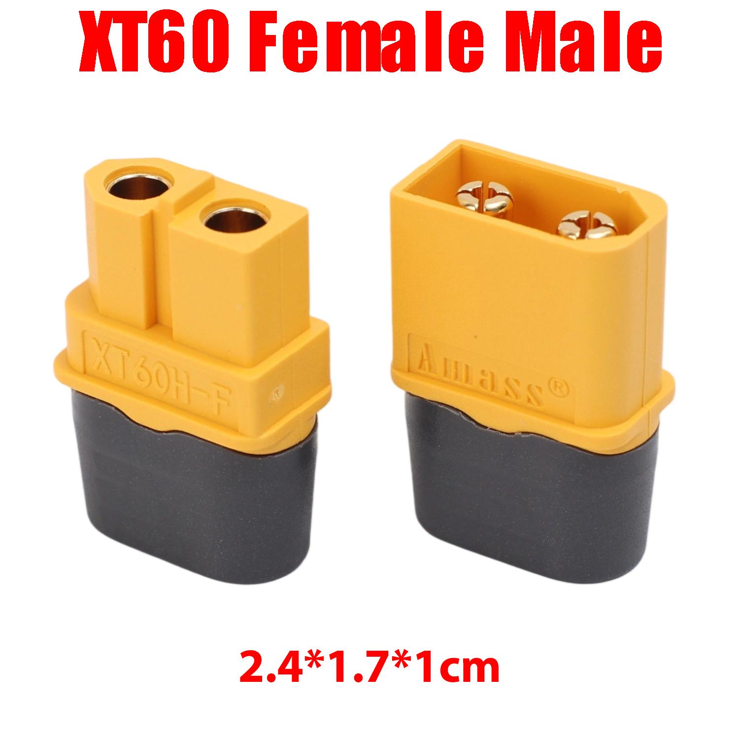 

12/1Set Male Female Bullet Connectors XT60H Connector Plugs for RC Quadcopter FPV Racing Drone Lipo Battery American Wire Gauge 2pcs- (1set)