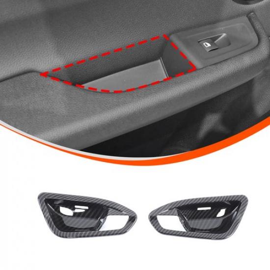 Carbon Fiber ABS Inner Door Bowl Trim Cover For BMW 1 2 Series F22 E82 2012-