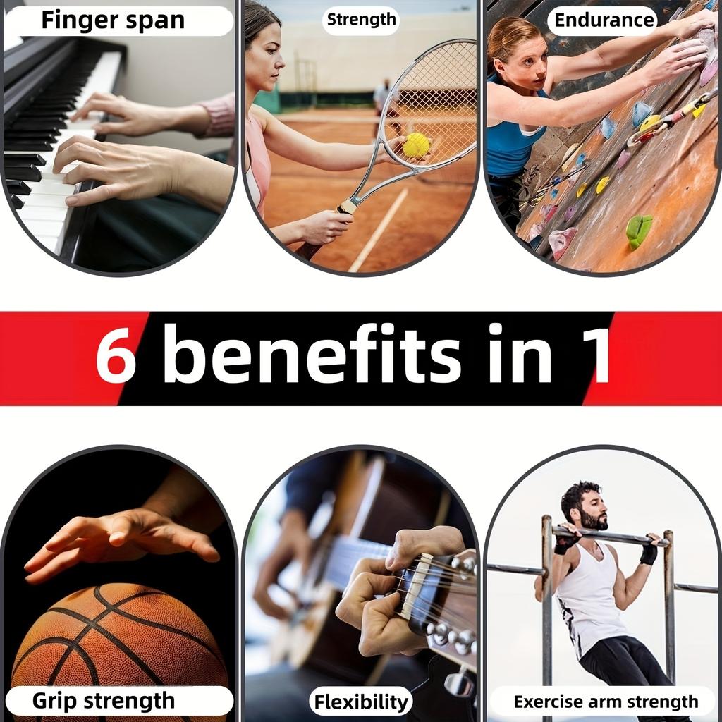 5pcs/set Hand Grip Strengthener Kit, Adjustable Hand Gripper, Forearm Strengthener, Stress Relief Hand Exercise Ball, Silicone Rings