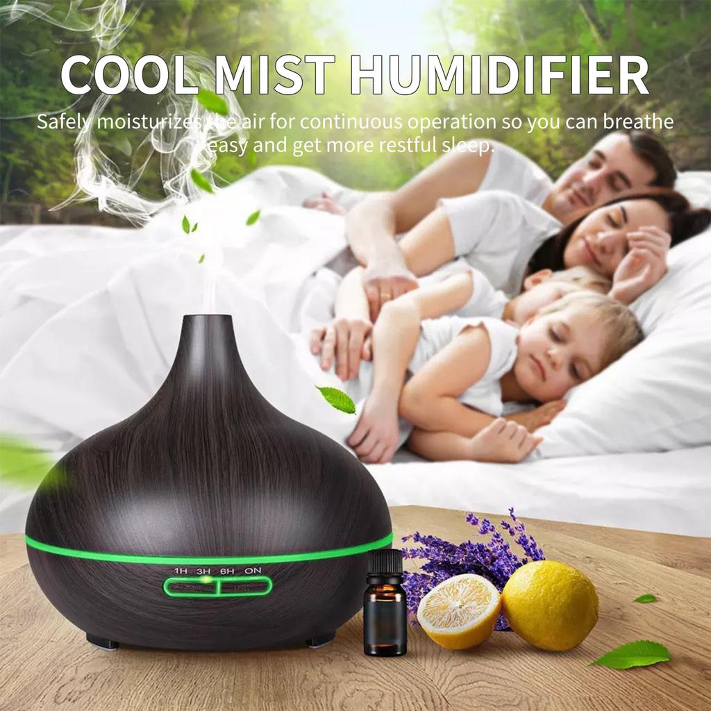 550mL Essential Oil Diffuser Mist Humidifier Diffuser Colorful Night Light Quiet Auto-Shut Off Humidifier with Remote Control Cool Desktop Humidifier