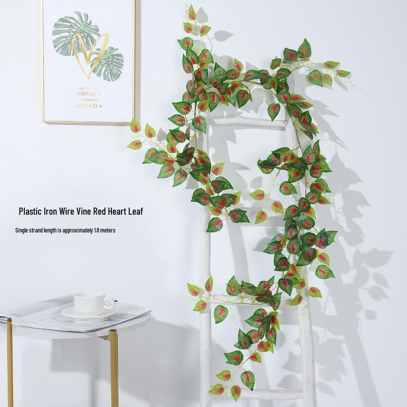 Artificial Rattan Vines for Pipe and Ceiling Decoration - Fake Green Leaves