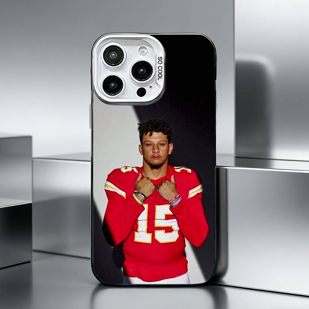 A-American Football P-Patrick Mahomes   Phone Case For iPhone 17,16,15,14,13,12,11 Plus,Pro Max,XS,Colored silver phone case