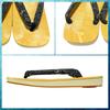 Edoten Geta Made in Yellow Tatami Ame Dyed Rough Size LL Sandals, Japan, Fabric, Non-Slip Sole, Waves,