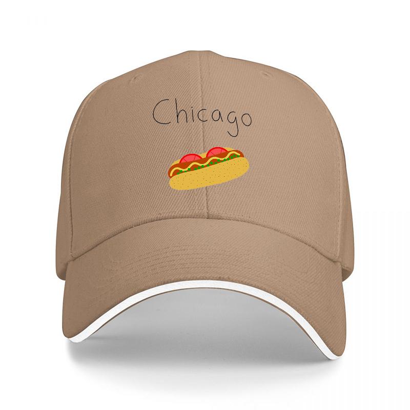 Hotdog Logo Baseball Cap Black Adjustable Hat with Fun Food Design for Casual Wear and Outdoor Activities