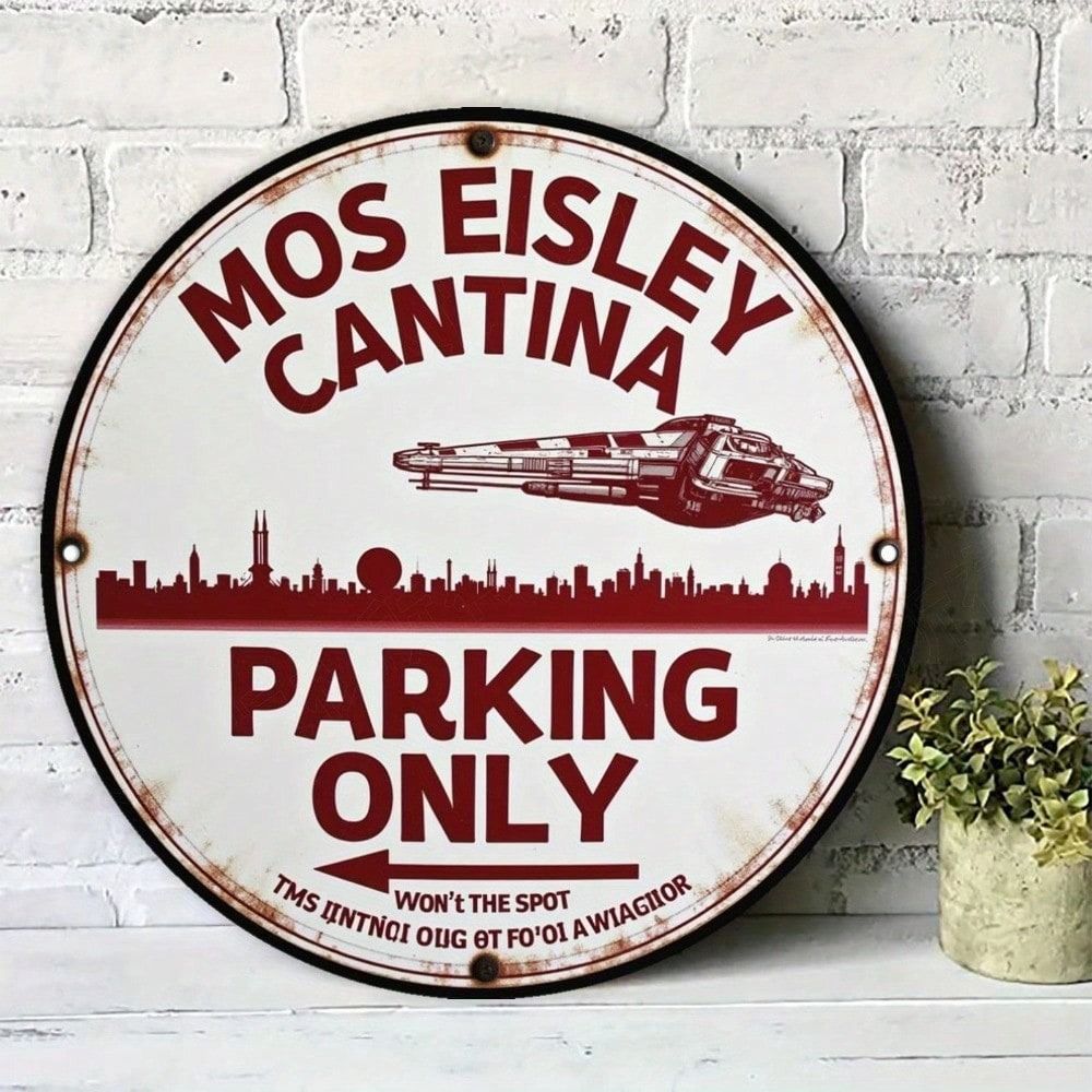 Vintage Round Metal Sign Flower Bucket Kitchen Decor Gift