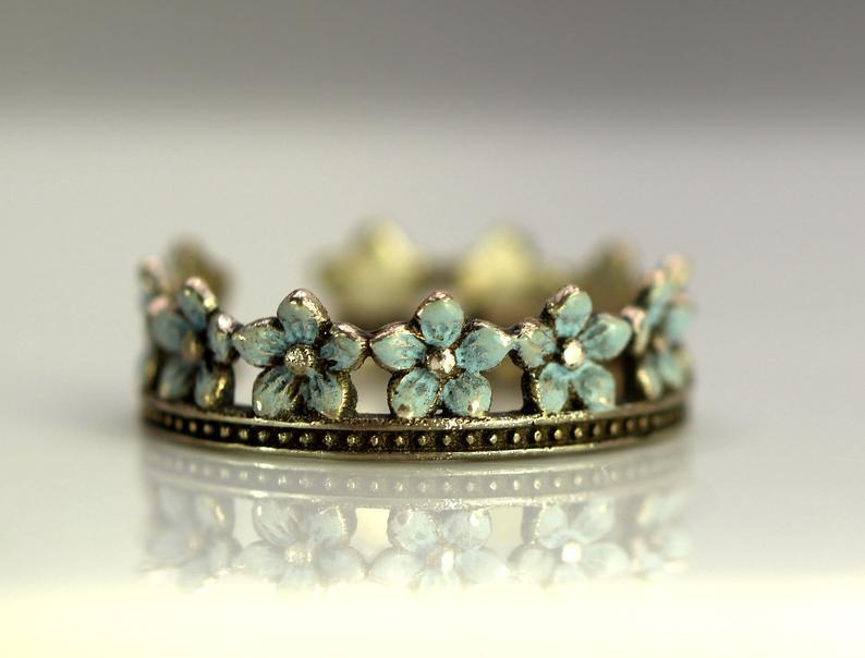 

Набор колец в виде цветочной короны в стиле ретро Adjustable Open Ring античный бронзовый